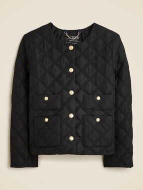 J. Crew Quilted Lady Puffer Jacket - Black Size 10 CD106